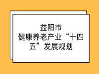益阳市健康养老产业“十四五”发展规划
