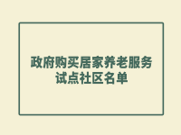 沈阳市2022年政府购买居家养老服务试点一览表		