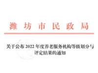 2022年度潍坊星级养老院评定一览表