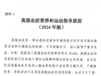 國家衛生健康委辦公廳 高脂血癥營養和運動指導原則（2024年版）